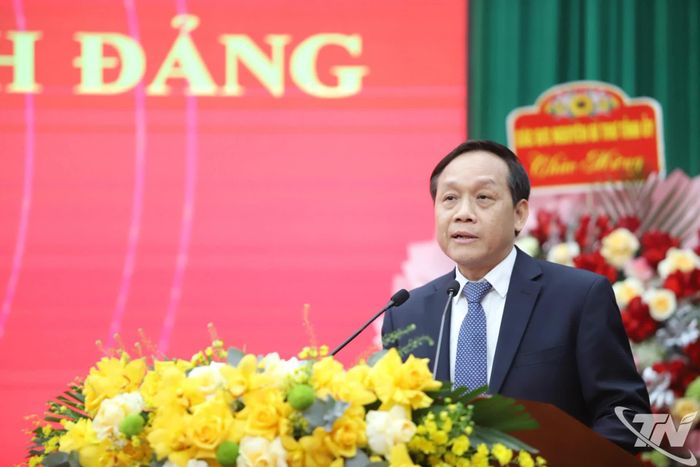 Đồng chí Nguyễn Thanh Hải, Phó Trưởng Ban Nội chính Trung ương, phát biểu tại buổi Lễ.