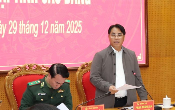 Bí thư Tỉnh ủy Phan Thăng An phát biểu tại buổi làm việc.