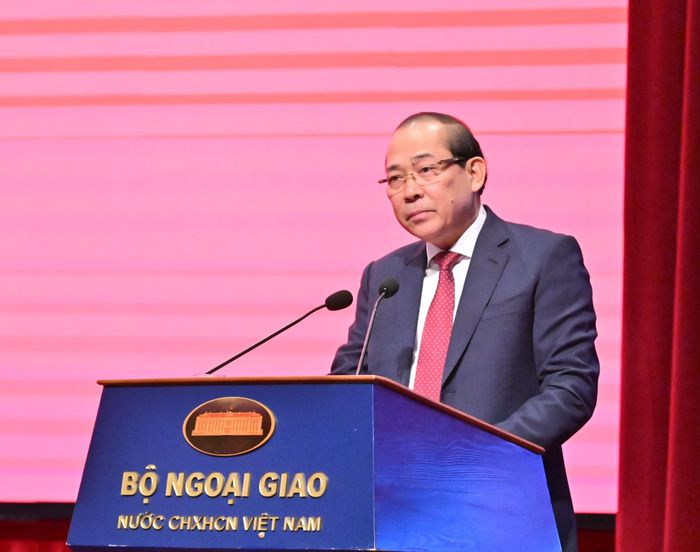 Phó Chủ tịch Ủy ban Trung ương Mặt trận Tổ quốc Việt Nam Hoàng Công Thủy phát biểu. Ảnh: Quang Khánh