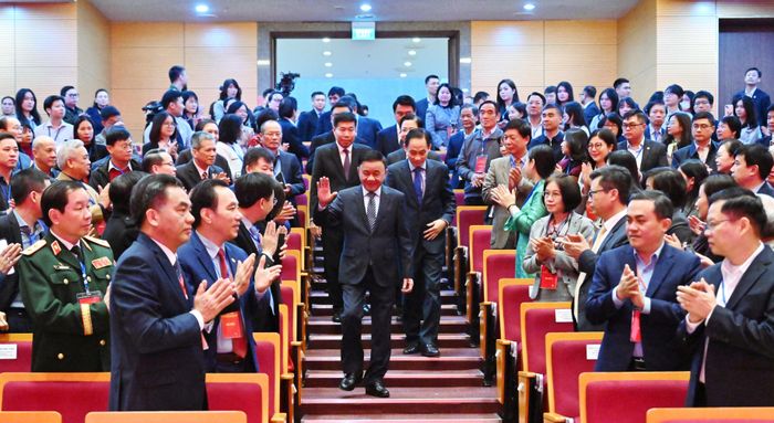 Thường trực Ban Bí thư Trần Cẩm Tú và các đại biểu dự Hội nghị Tổng kết công tác đối ngoại nhân dân năm 2025. Ảnh: Quang Khánh
