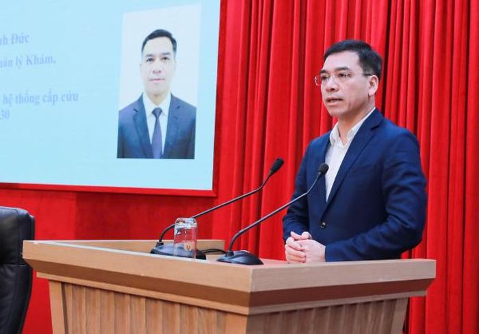 TS.BS Hà Anh Đức, Cục trưởng Cục Quản lý khám, chữa bệnh, Bộ Y tế chia sẻ thông tin tại hội thảo.