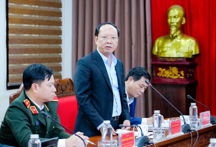 Phó Chủ tịch Thường trực UBND tỉnh Bùi Thanh An phát biểu tại hội nghị. Ảnh: Phạm Bằng
