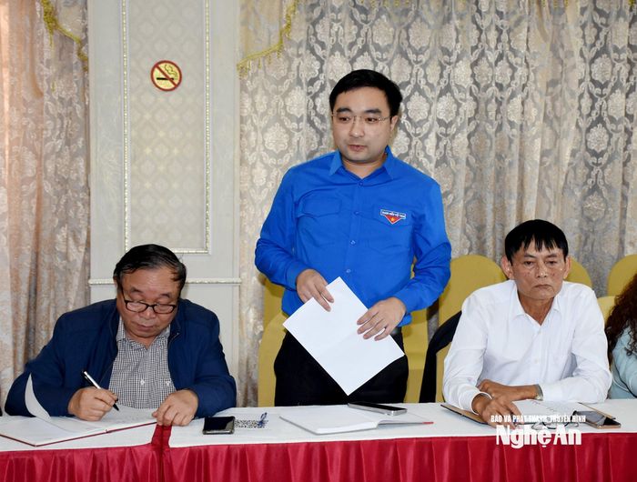 Đồng chí Hồ Phúc Hải - Phó Bí thư Tỉnh đoàn phát biểu tại Hội nghị. Ảnh: Công Kiên