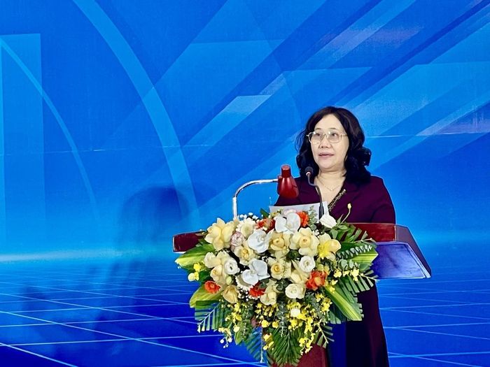 Bà Nguyễn Thị Hương - Cục trưởng Cục Thống kê phát biểu tại buổi lễ: Ảnh: Mai Tấn
