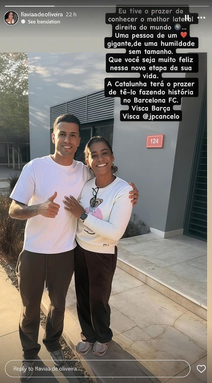 Mẹ của Malcom xác nhận Joao Cancelo gia nhập Barca (Ảnh: Instagram).