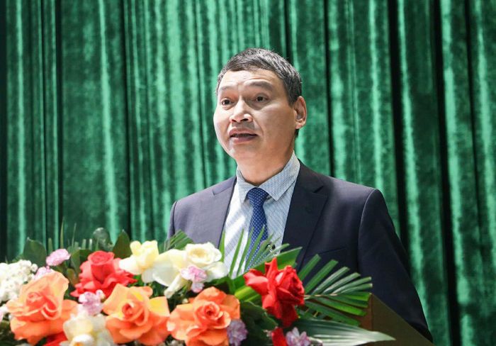 Phó Chủ tịch Thường trực UBND thành phố Đà Nẵng Hồ Kỳ Minh phát biểu tại hội nghị. Ảnh: MINH LÊ