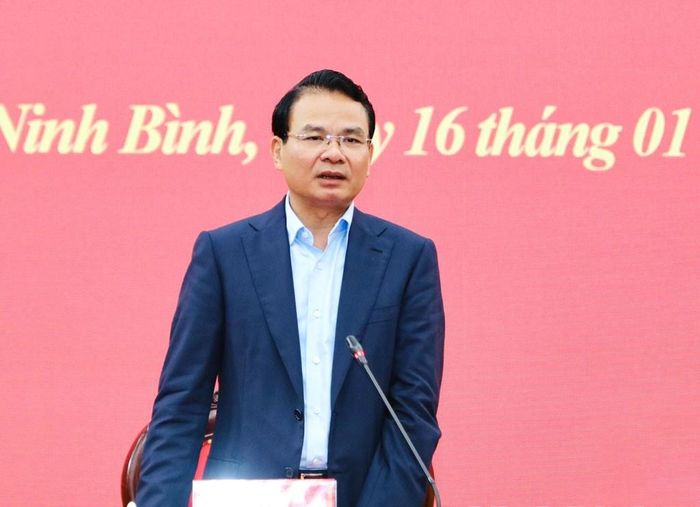 Bí thư Tỉnh ủy Ninh Bình Đặng Xuân Phong phát biểu kết luận hội nghị. Ảnh: BNB