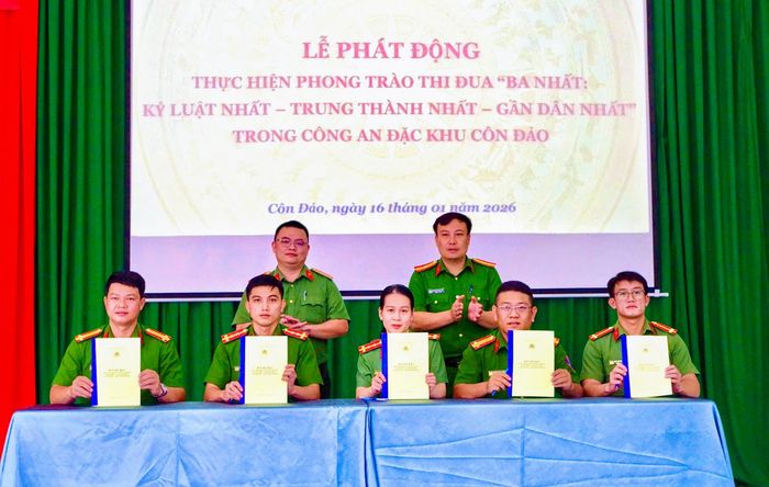 Công an đặc khu Côn Đảo ký kết giao ước thi đua