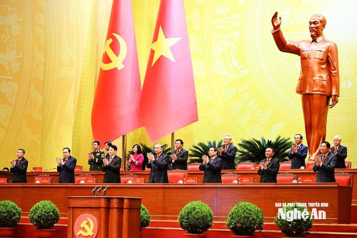 Đoàn Chủ tịch Đại hội XIV của Đảng: Ảnh: Phạm Bằng