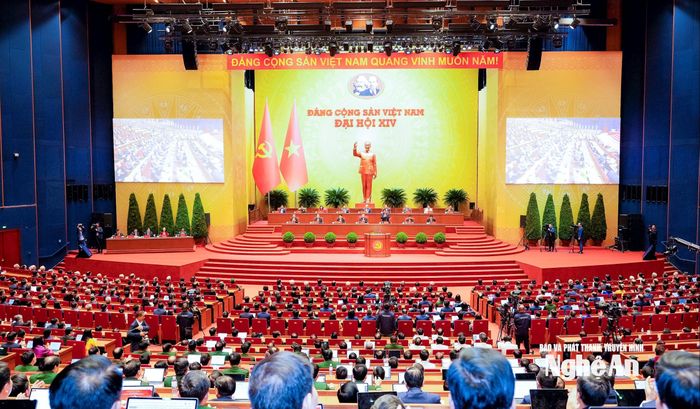 Toàn cảnh phiên bế mạc Đại hội XIV của Đảng. Ảnh: Phạm Bằng