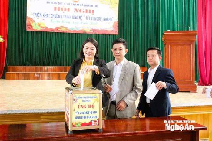 Xã Quỳnh Lưu triển khai Chương trình ủng hộ Tết Vì người nghèo Xuân Bính Ngọ 2026. Ảnh: CSCC