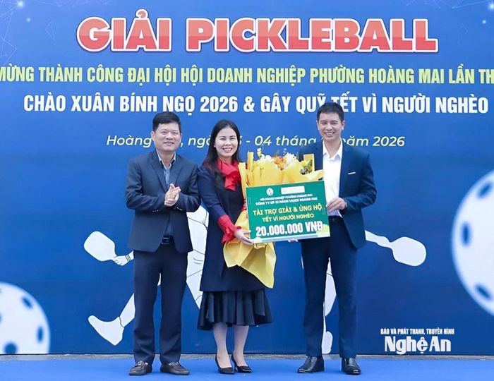 Hội Doanh nghiệp phường Hoàng Mai tổ chức giải thể thao gây quỹ hỗ trợ người nghèo đón Tết Nguyên đán Bính Ngọ 2026. Ảnh: CSCC