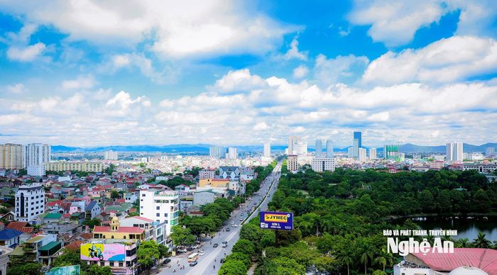 Quang cảnh khu vực trung tâm các phường Thành Vinh, Trường Vinh, tỉnh Nghệ An. Ảnh tư liệu: Thành Duy