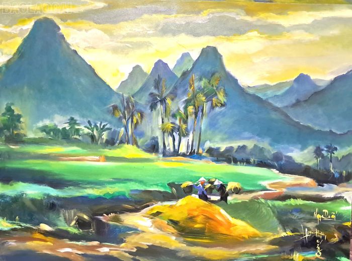  Tác phẩm "Chiều hè Tân Lĩnh" của họa sĩ Nguyễn Ngọc Duẩn. 