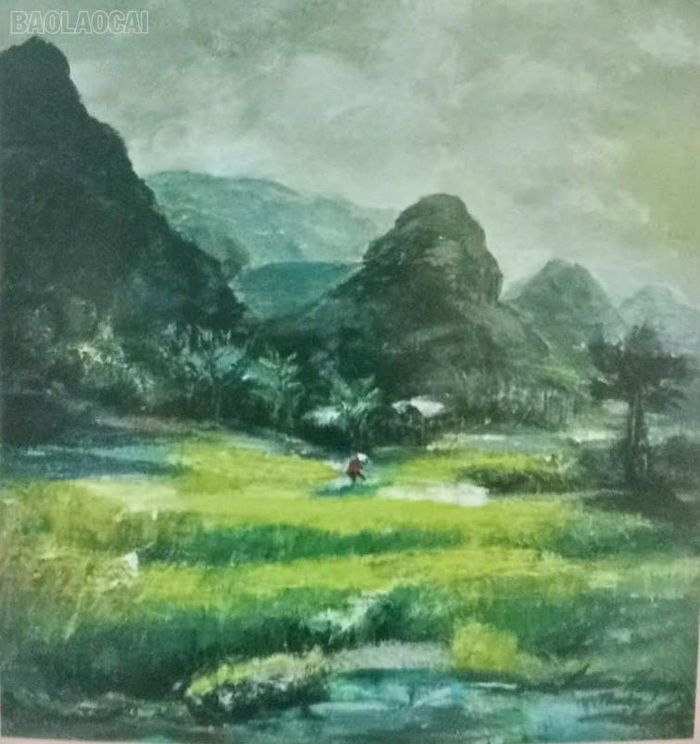  Tác phẩm "Chiều Lâm Thượng" của họa sĩ Hà Thị Ninh Thuận. 