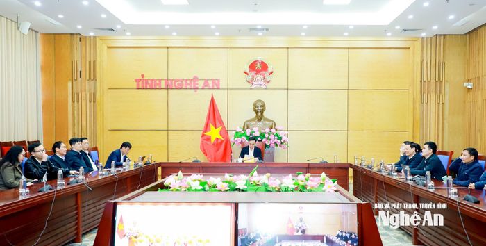 Quang cảnh Lễ phát động tại điểm cầu UBND tỉnh Nghệ An. Ảnh: Thành Duy