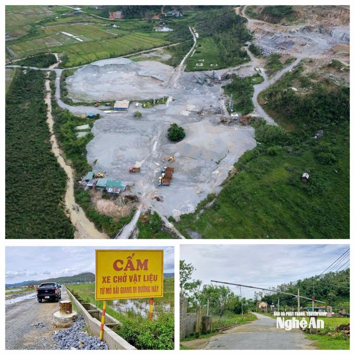 Mỏ đá Bãi Giang (xã Phúc Lộc) có những tác động ảnh hưởng đến môi trường, hạ tầng giao thông nên chưa được xem xét nâng công suất khai thác. Ảnh tư liệu: Nhật Lân - Vĩnh Hoàng