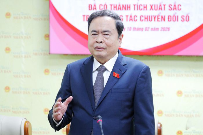 Chủ tịch Quốc hội Trần Thanh Mẫn phát biểu. Ảnh: Hồ Long