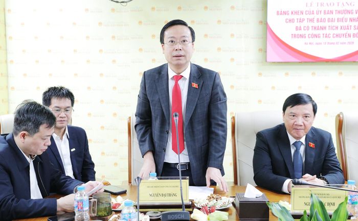Phó Chủ nhiệm Ủy ban Công tác đại biểu Nguyễn Đại Thắng phát biểu. Ảnh: Hồ Long