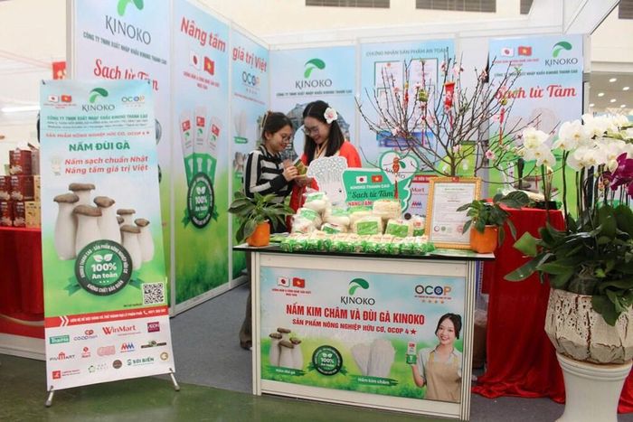 Gian trưng bày sản phẩm của Công ty TNHH xuất nhập khẩu KINOCO Thanh Cao tại Hội chợ Mùa Xuân 2026