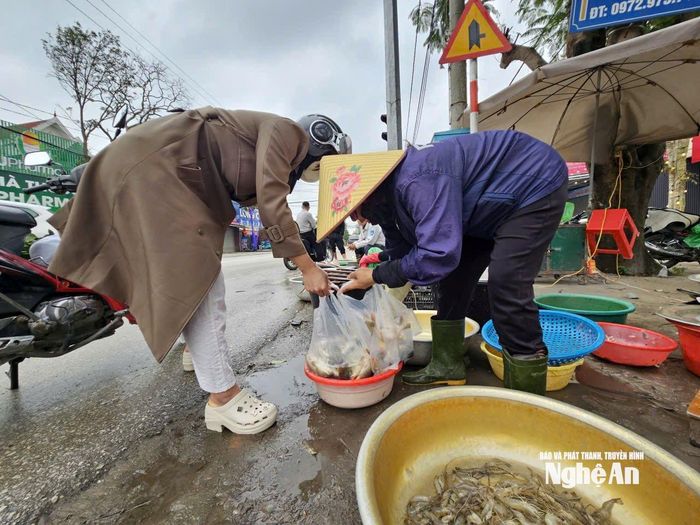 Nhiều người chọn mua tôm, cá tươi để đổi món sau Tết. Ảnh: T.P