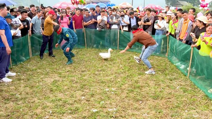 Bịt mắt bắt vịt - trò chơi dân gian không thể thiếu trong mỗi lễ hội xuân.