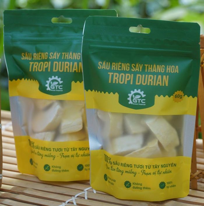  Sản phẩm sầu riêng sấy thăng hoa của Công ty cổ phần chế biến xuất - nhập khẩu Green Tropical. Ảnh: ĐVCC 