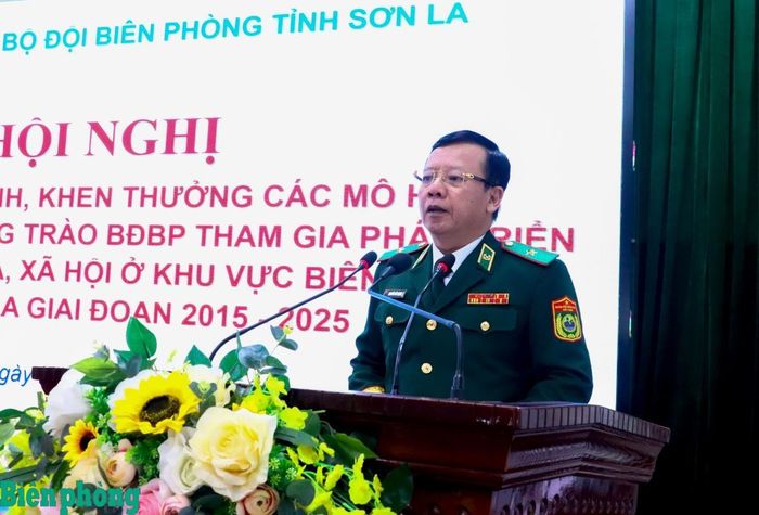 Thiếu tướng Nguyễn Đức Mạnh, Phó Tư lệnh Bộ đội Biên phòng phát biểu chỉ đạo tại hội nghị. Ảnh: Thanh Xuân