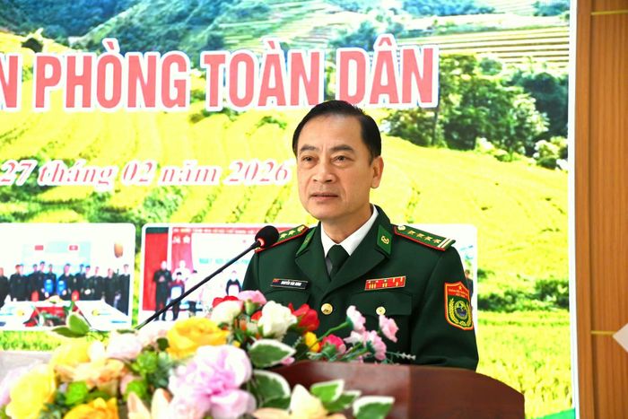 Đại tá Nguyễn Văn Hưng – Chính ủy Ban Chỉ huy BĐBP tỉnh phát biểu chỉ đạo.