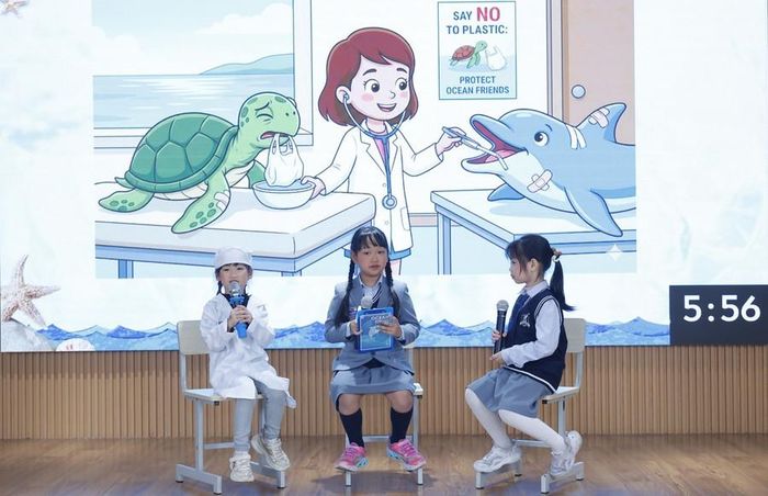 Học sinh Trường Tiểu học Đô thị Sài Đồng, phường Phúc Lợi, Hà Nội. Ảnh: Đình Tuệ