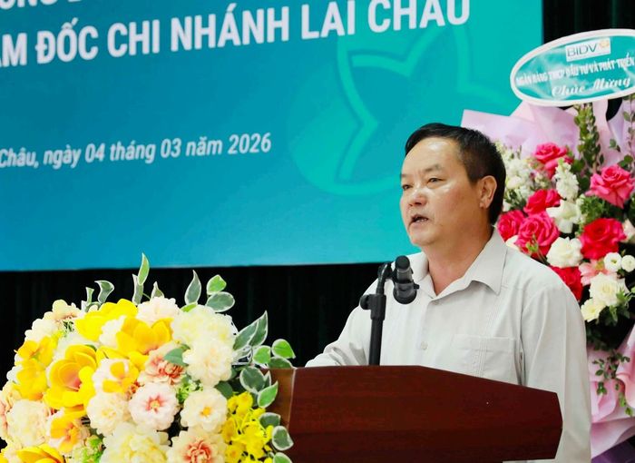 Đồng chí Giàng A Tính - Ủy viên Ban Thường vụ Tỉnh ủy, Phó Chủ tịch UBND tỉnh phát biểu tại buổi lễ.