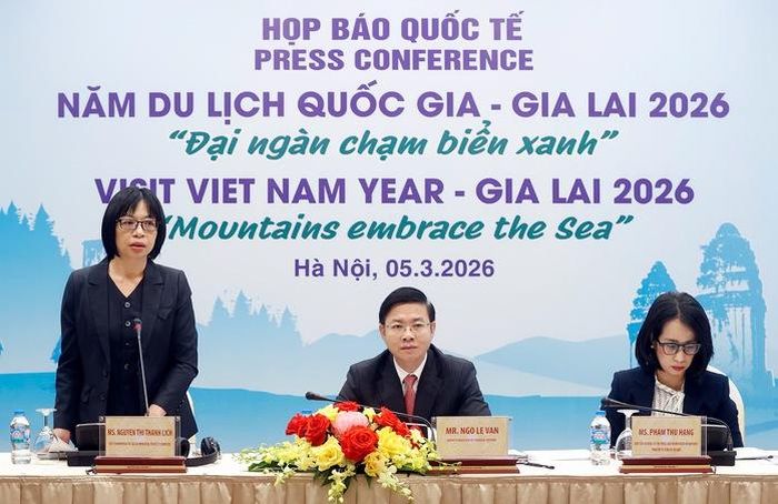 Lãnh đạo tỉnh Gia Lai (đứng) phát biểu tại buổi họp báo