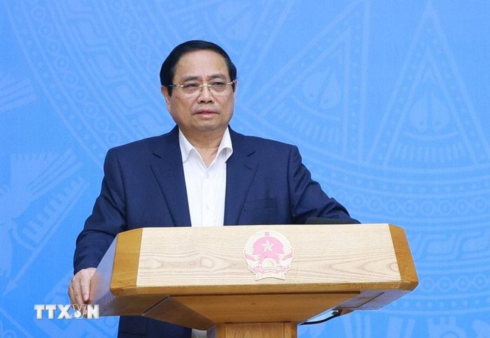 Thủ tướng Phạm Minh Chính phát biểu tại hội nghị. Ảnh: Đức Giang