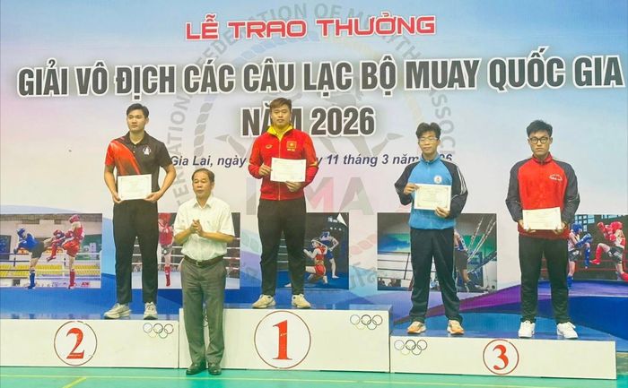 Võ sĩ Lương Xuân Hợp giành Huy chương Vàng. Ảnh: NVCC