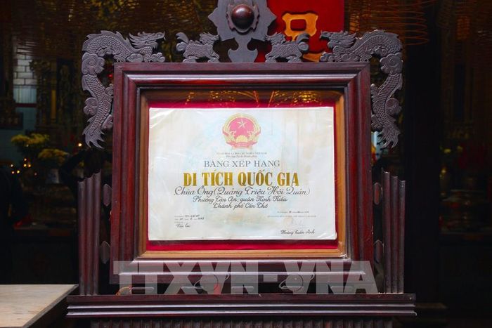 Chùa được xếp hạng di tích Quốc gia vào năm 2011. Ảnh: Nguyễn Hằng - TTXVN
