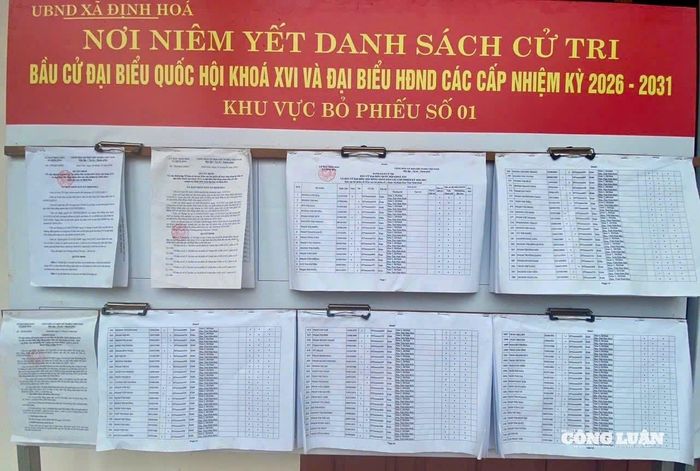 Danh sách cử tri được treo rõ ràng, minh bạch.