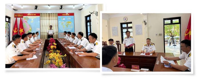 Tổ bầu cử của đảo Trường Sa họp, phân công nhiệm vụ công tác.