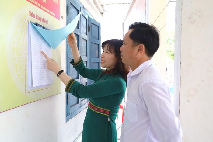 Tổ công tác của Đoàn kiểm tra do Ủy ban Bầu cử tỉnh Lâm Đồng thành lập kiểm tra tại xã Nam Thành