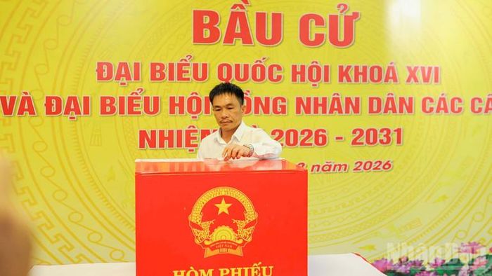 Các cử tri thực hiện bỏ phiếu bầu cử.