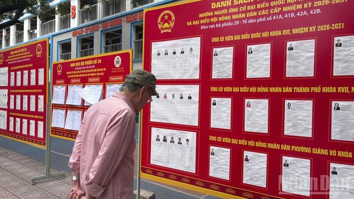 Cụ ông nghiên cứu kỹ tiểu sử, quá trình công tác của các ứng cử viên đại biểu Quốc hội và đại biểu Hội đồng nhân dân.