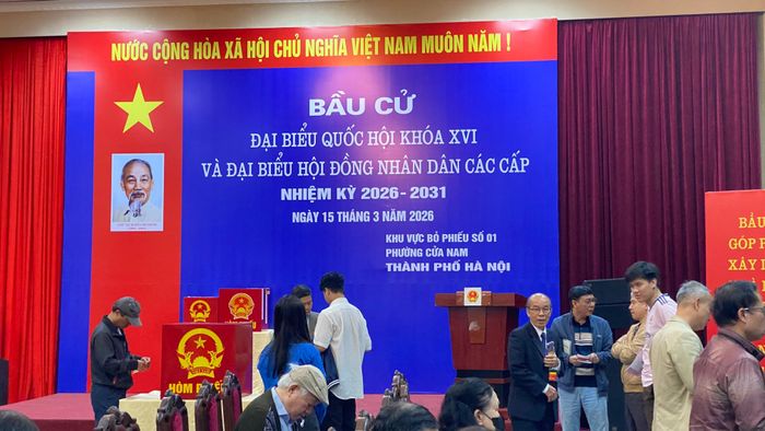 Các cử tri phấn khởi tham dự bỏ phiếu