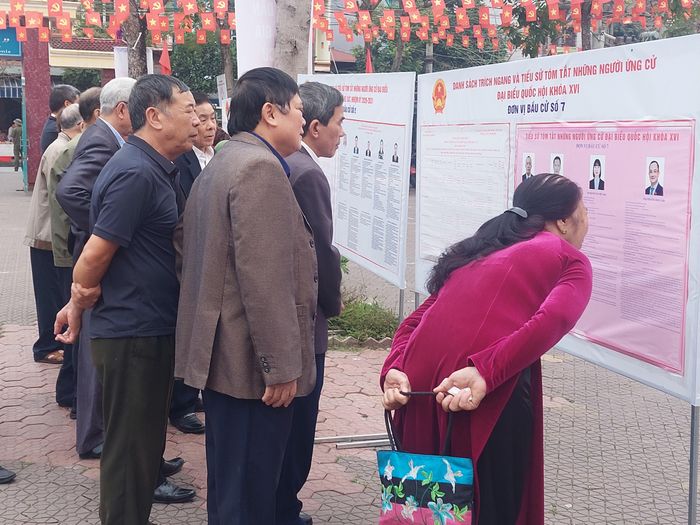 Các cử tri xem tiểu sử ứng viên