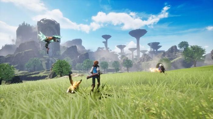 Trailer cho thấy nhân vật cùng đồng hành giống Pikachu phiêu lưu trong thế giới mở.