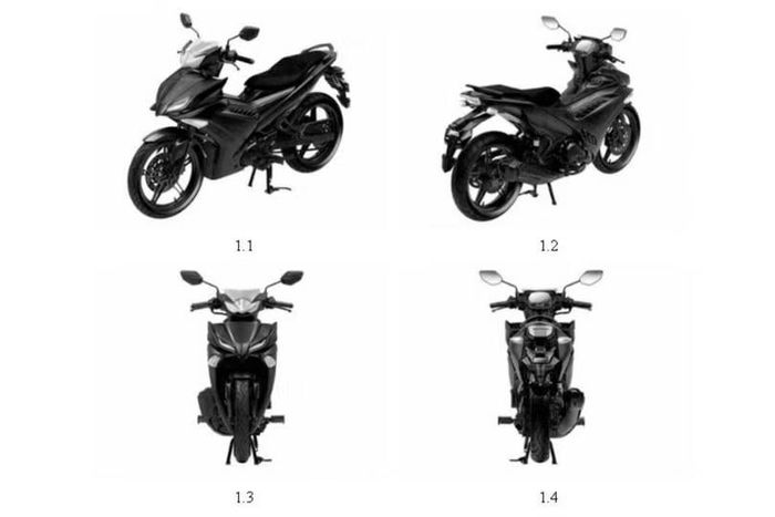 Hình ảnh Yamaha Exciter trong hồ sơ đăng ký kiểu dáng công nghiệp tại Công báo Sở hữu công nghiệp tháng 2 của Cục Sở hữu trí tuệ. Ảnh: Chụp màn hình.