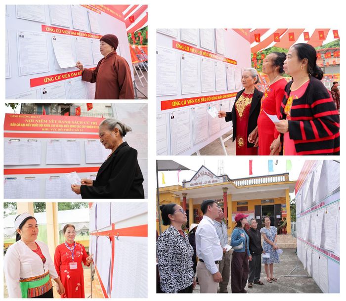 Các cử tri nghiên cứu tiểu sử tóm tắt của các ứng cử viên.