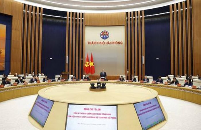 Tổng Bí thư Tô Lâm chủ trì cuộc làm việc với Ban Chấp hành Đảng bộ TP.Hải Phòng