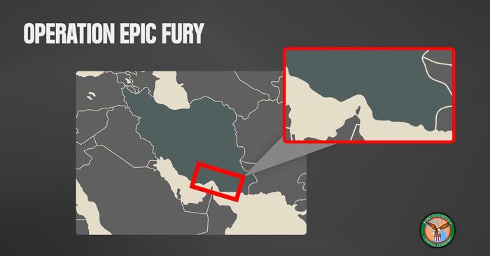  Khu vực hứng bom xuyên phá của Mỹ nằm gần eo biển Hormuz. Ảnh: CENTCOM.
