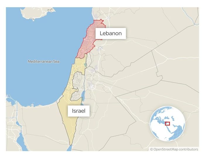  Bản đồ vị trí Israel và Lebanon trong khu vực Trung Đông. Đồ họa: CNN 