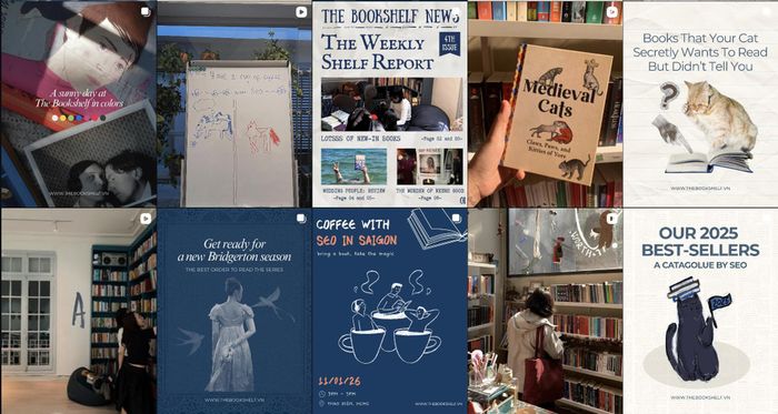  Trang Instagram của The Bookshelf Hanoi thể hiện sự đầu tư cho hình ảnh, gu thẩm mỹ. Ảnh: The Bookshelf Hanoi.