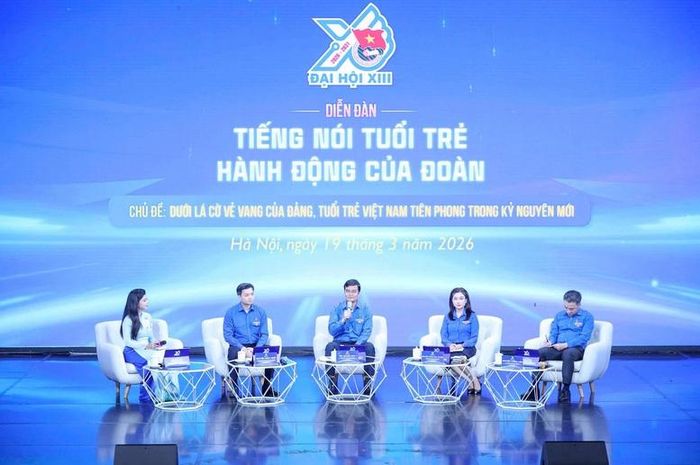 Ban Bí thư Trung ương Đoàn chủ trì Diễn đàn đối thoại " Tiếng nói tuổi trẻ - Hành động của Đoàn"- Ảnh: VGP/Toàn Thắng